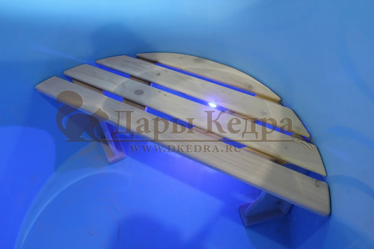 Купель двойная овальная гладкая столярная из кедра с пластиковой вставкой